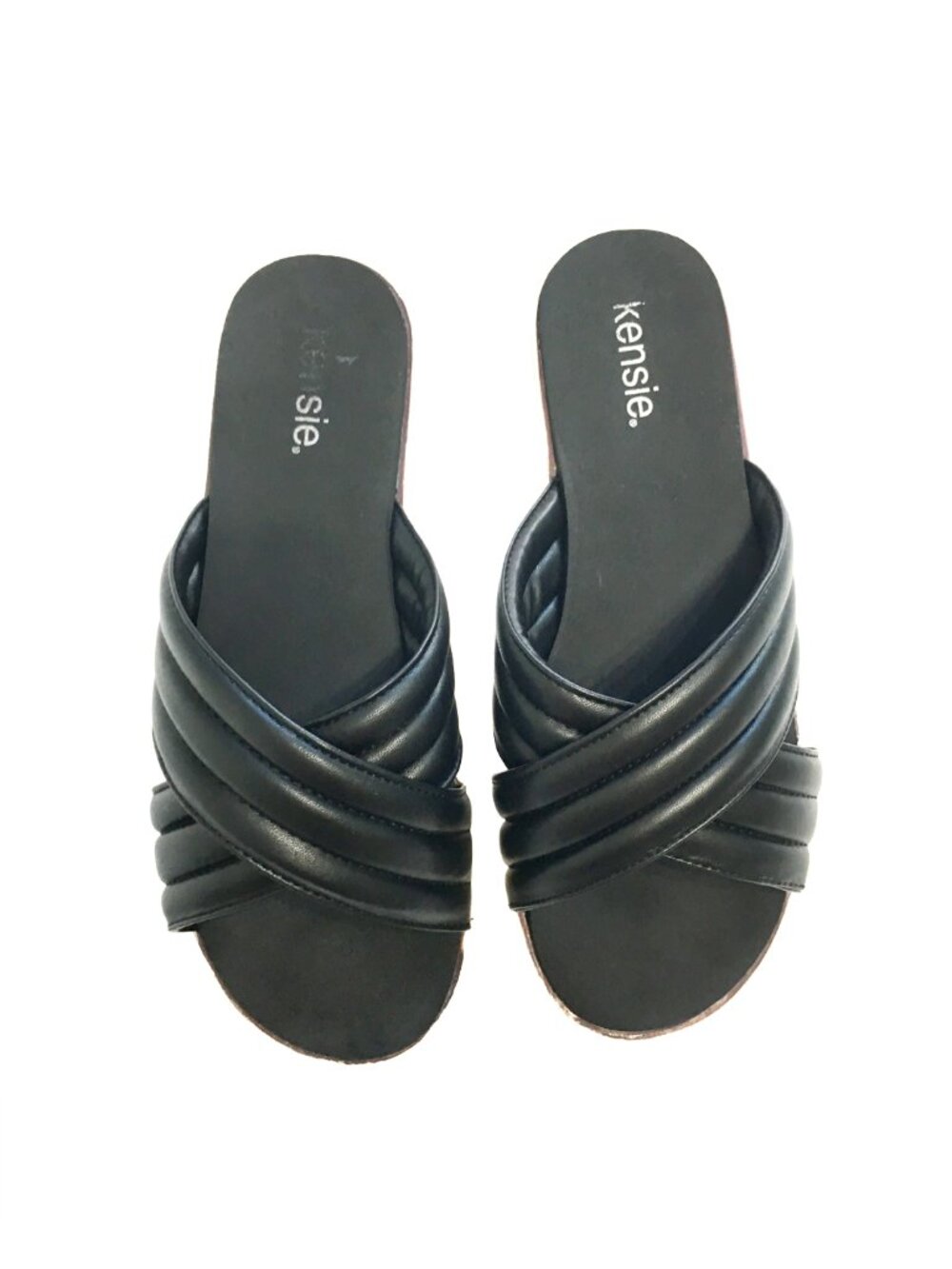 Kensie Black Slide Sandals Women's Size 8-81/2 - Picture 2 of 5